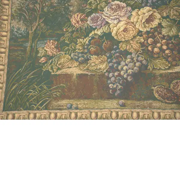 Bouquet with Grapes Green Italian Tapestry | Close Up 2