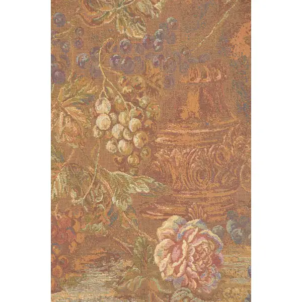 Bouquet with Grapes Red Italian Tapestry | Close Up 1