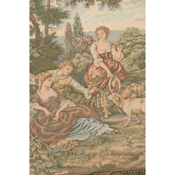 Scenes Galantes Italian Tapestry - 56 in. x 23 in. Cotton/Viscose/Polyester by Francois Boucher | Close Up 2