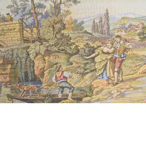 Barcaiolo Italian Tapestry - 16 in. x 18 in. Cotton/Viscose/Polyester by Francois Boucher