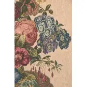 Flower Basket with Cream Chenille Background Italian Tapestry | Close Up 2