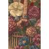 Flower Basket with Burgundy Chenille Background Italian Tapestry Wall Hanging | Close Up 1