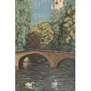 Brugges Riverside With Bridge French Wall Tapestry - 29 in. x 22 in. Cotton/Viscose/Polyester by Charlotte Home Furnishings | Close Up 1