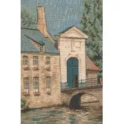 Brugges Riverside With Bridge French Wall Tapestry - 29 in. x 22 in. Cotton/Viscose/Polyester by Charlotte Home Furnishings | Close Up 2