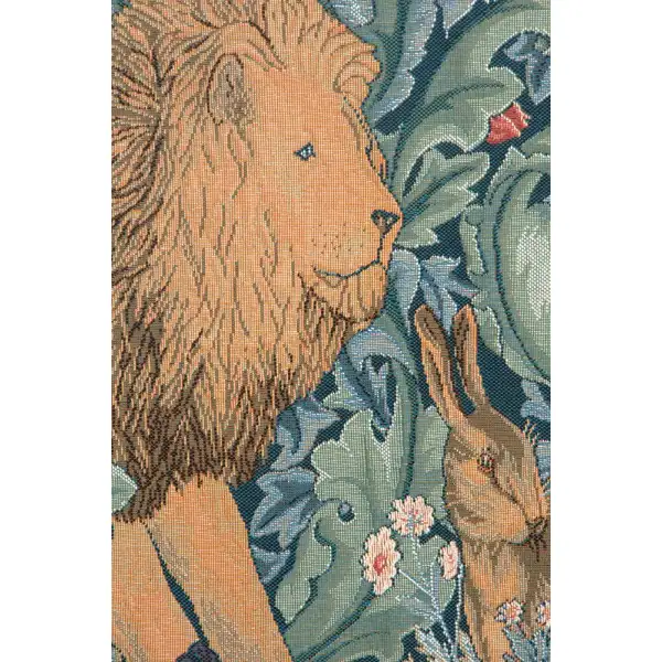 Lion I French Wall Tapestry - 33 in. x 19 in. Cotton/Viscose/Polyester by William Morris | Close Up 2