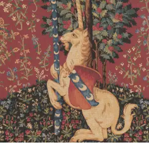 Unicorn Sitting Belgian Cushion Cover - 18 in. x 18 in. Cotton by Charlotte Home Furnishings Inc