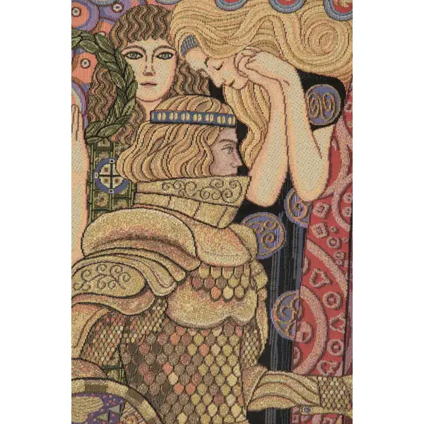 The Knight With The Tree Of Life Italian Tapestry - 52 in. x 36 in. Cotton/Viscose/Polyester by Gustav Klimt | Close Up 1