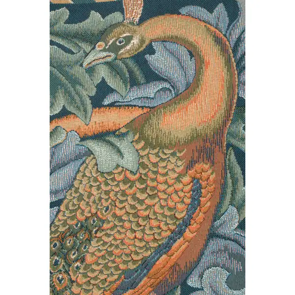 Peacock French Wall Tapestry - 19 in. x 29 in. Cotton/Viscose/Polyester by William Morris | Close Up 1