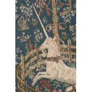 Licorne Captive Blue French Wall Tapestry | Close Up 1