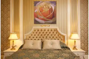 Yellow Rose Square Belgian Wall Tapestry