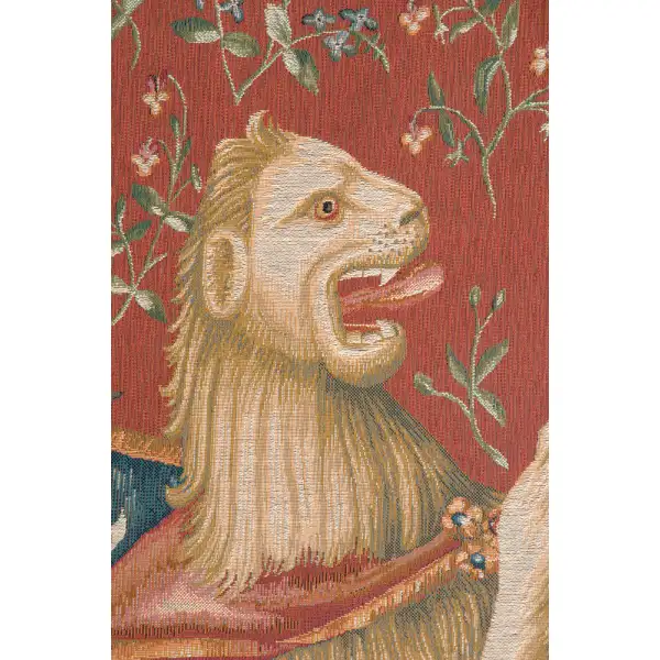 Portiere Lion French Wall Tapestry - 29 in. x 74 in. Cotton/Viscose/Polyester by Charlotte Home Furnishings | Close Up 1