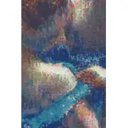 Blue Dancers Belgian Tapestry Wall Hanging - 24 in. x 24 in. Cotton/Viscose/Polyester by Edgar Degas | Close Up 1