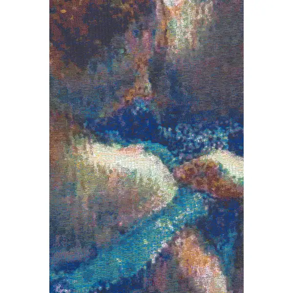 Blue Dancers Belgian Tapestry Wall Hanging - 24 in. x 24 in. Cotton/Viscose/Polyester by Edgar Degas | Close Up 1