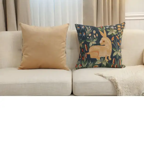 Medieval Rabbit Tapestry Cushion Cover - 19 in. x 19 in. Cotton by Charlotte Home Furnishings Inc | Close Up 5