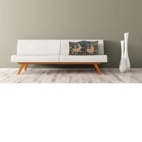 Medieval Rabbit French Couch Cushion | Life Style 1