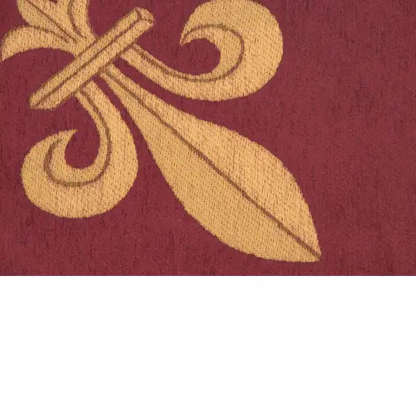 Fleur De Lys Red Belgian Throw - 58 in. x 58 in. Cotton by Charlotte Home Furnishings | Close Up 2