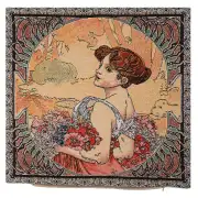 Mucha Summer II Belgian Sofa Pillow Cover | Close Up 1
