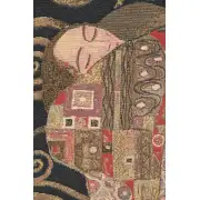 The Accomplissement Black Belgian Cushion Cover - 18 in. x 18 in. Cotton by Gustav Klimt | Close Up 2