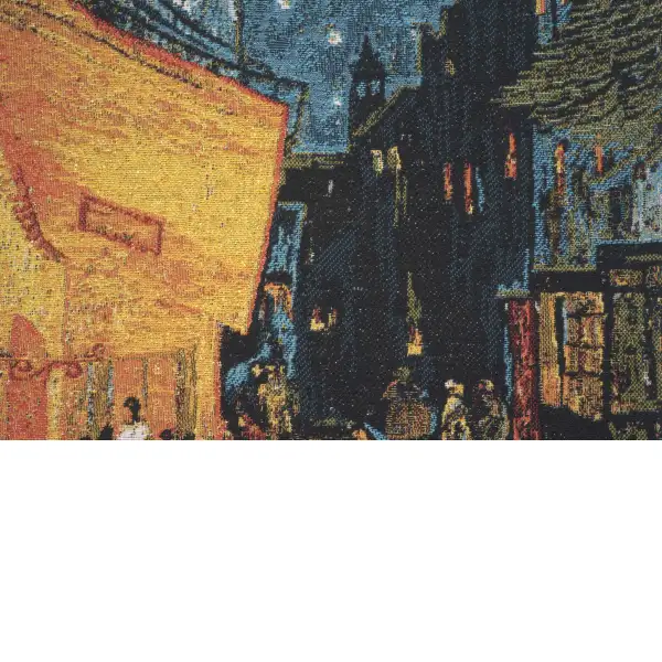 Cafe Terrace At Night Belgian Cushion Cover - 18 in. x 18 in. CottonLurex by Vincent Van Gogh | Close Up 3