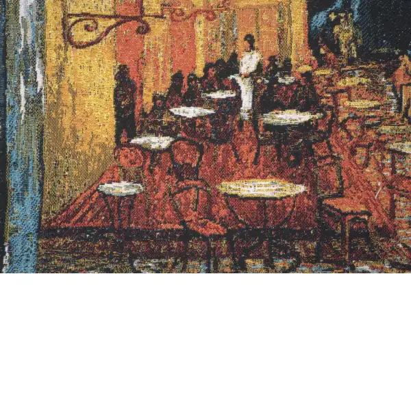 Cafe Terrace At Night Belgian Cushion Cover - 18 in. x 18 in. CottonLurex by Vincent Van Gogh | Close Up 4