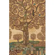 Klimts Tree Of Life Italian Tapestry - 25 in. x 25 in. Cotton/Viscose/Polyester by Gustav Klimt | Close Up 1