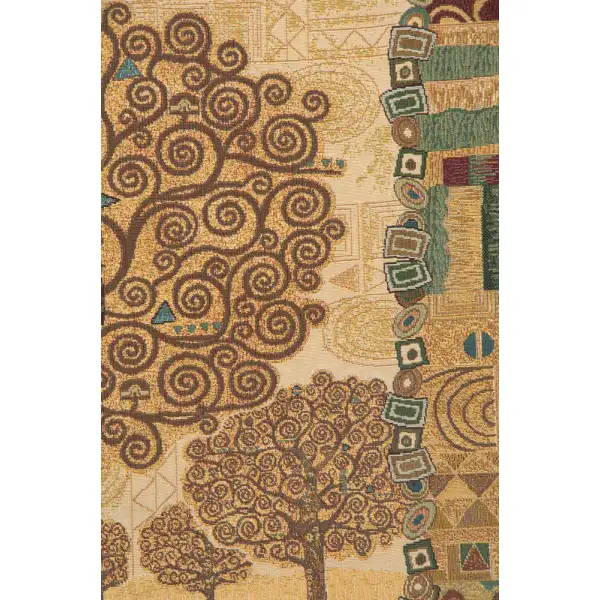 Klimts Tree Of Life Italian Tapestry - 25 in. x 25 in. Cotton/Viscose/Polyester by Gustav Klimt | Close Up 2