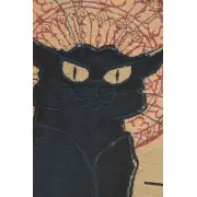 Chat Noir Belgian Tapestry Throw | Close Up 1
