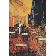 Cafe Terrace At Night By Van Gogh Belgian Tapestry Wall Hanging - 28 in. x 40 in. Cotton by Vincent Van Gogh | Close Up 1