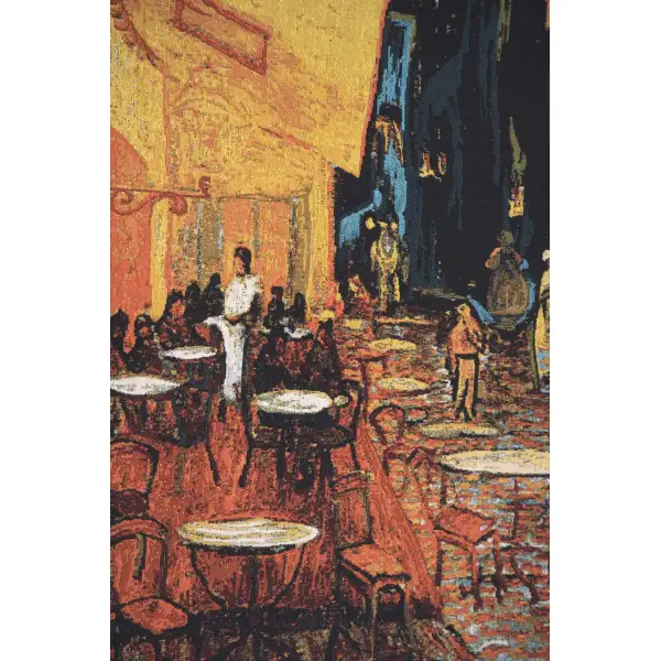 Cafe Terrace at Night by Van Gogh Belgian Tapestry Wall Hanging | Close Up 1