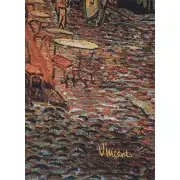 Cafe Terrace At Night By Van Gogh Belgian Tapestry Wall Hanging - 28 in. x 40 in. Cotton by Vincent Van Gogh | Close Up 3