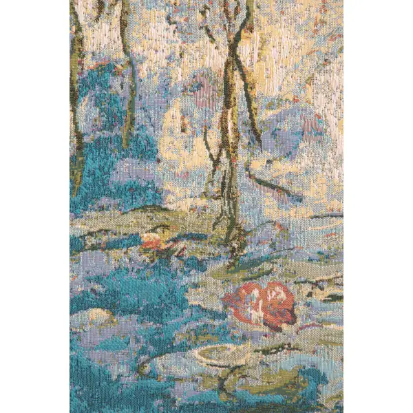 Water Lilies Les Nympheas Belgian Tapestry Wall Hanging - 35 in. x 27 in. Cotton by Claude Monet | Close Up 1
