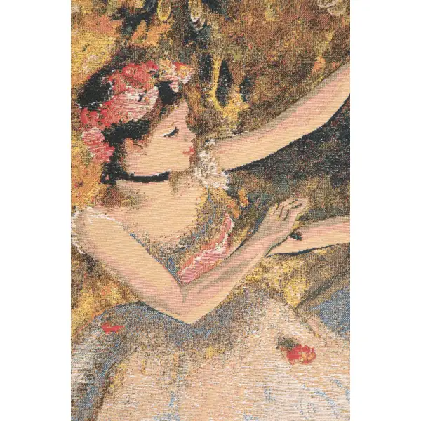 Two Dancers On Stage by Degas Belgian Tapestry Wall Hanging | Close Up 1