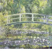 Bridge At Giverny by Monet Belgian Tapestry Wall Hanging | Close Up 1