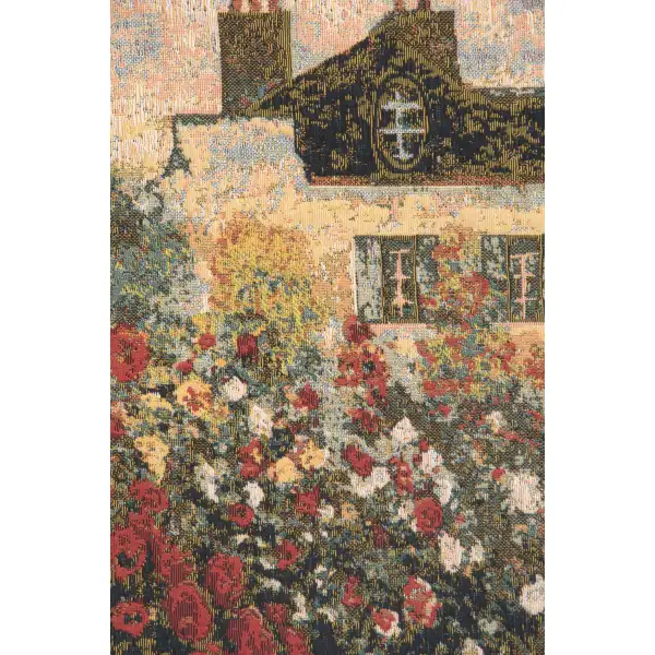 The House Of Claude Monet Belgian Tapestry Wall Hanging - 56 in. x 35 in. Cotton by Claude Monet | Close Up 1