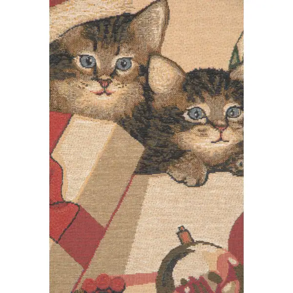 Christmas Kitties Belgian Cushion Cover - 18 in. x 18 in. Cotton by Charlotte Home Furnishings | Close Up 2
