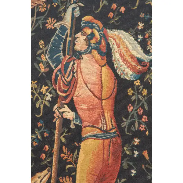 Falconer Mille Fleure Belgian Tapestry Wall Hanging - 32 in. x 32 in. Cotton by Charlotte Home Furnishings | Close Up 2