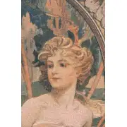 Mucha Matin Belgian Tapestry Wall Hanging - 26 in. x 74 in. Cotton/Wool/Viscose/Polyester by Alphonse Mucha | Close Up 1