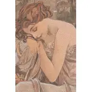 Mucha Nuit Belgian Tapestry Wall Hanging - 26 in. x 74 in. Cotton/Viscose/Polyester by Alphonse Mucha | Close Up 1
