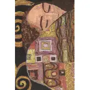 Klimt's Fulfillment Belgian Throw - 58 in. x 58 in. Cotton by Gustav Klimt | Close Up 1