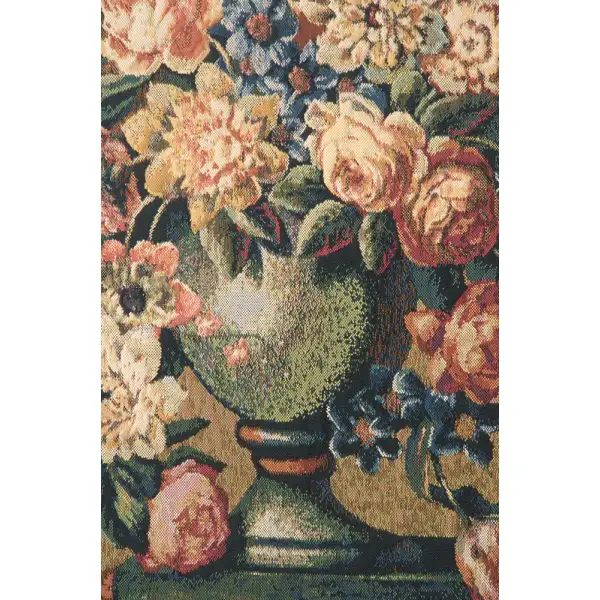 Breughel's Vase Green Belgian Tapestry Wall Hanging | Close Up 1