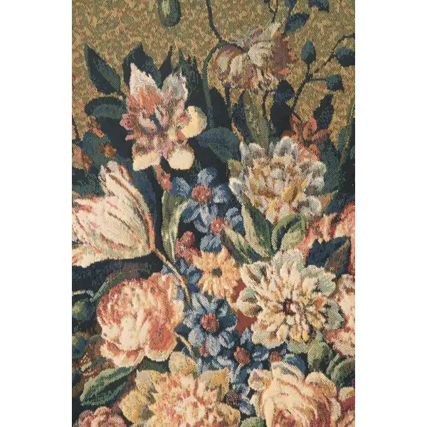 Breughel's Vase Green Belgian Tapestry Wall Hanging | Close Up 2