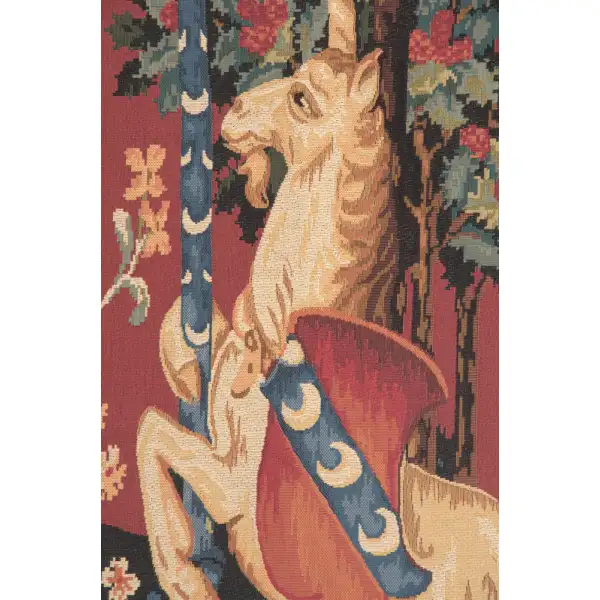 Portiere Medieval Unicorn Belgian Tapestry Wall Hanging - 27 in. x 77 in. Cotton/Viscose/Polyester by Charlotte Home Furnishings | Close Up 1