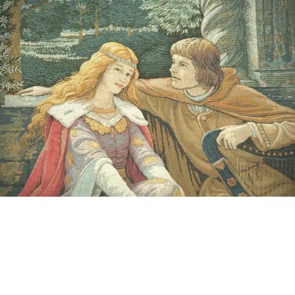 Tristan And Isolde Belgian Tapestry Wall Hanging | Close Up 2