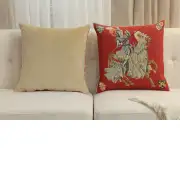 Blue Knight Belgian Cushion Cover - 18 in. x 18 in. Cotton by Charlotte Home Furnishings Inc | Close Up 5