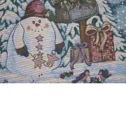 Holiday Snowman Italian Tapestry | Close Up 1