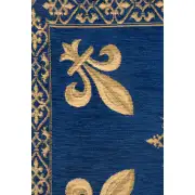 Fleur De Lys Blue III Belgian Cushion Cover - 18 in. x 18 in. SoftCottonChenille by Charlotte Home Furnishings | Close Up 2