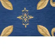 Fleur De Lys Blue III Belgian Cushion Cover - 18 in. x 18 in. SoftCottonChenille by Charlotte Home Furnishings | Close Up 4