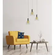 Fleur de Lys Blue III Belgian Sofa Pillow Cover | Life Style 1