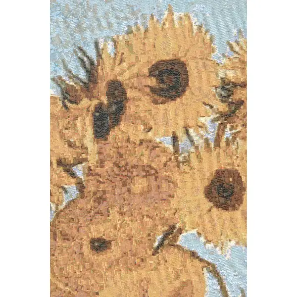 Van Gogh Sunflowers French Wall Tapestry - 18 in. x 25 in. Cotton/Viscose/Polyester by Vincent Van Gogh | Close Up 2