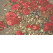 Van Gogh Poppies French Couch Cushion | Close Up 2